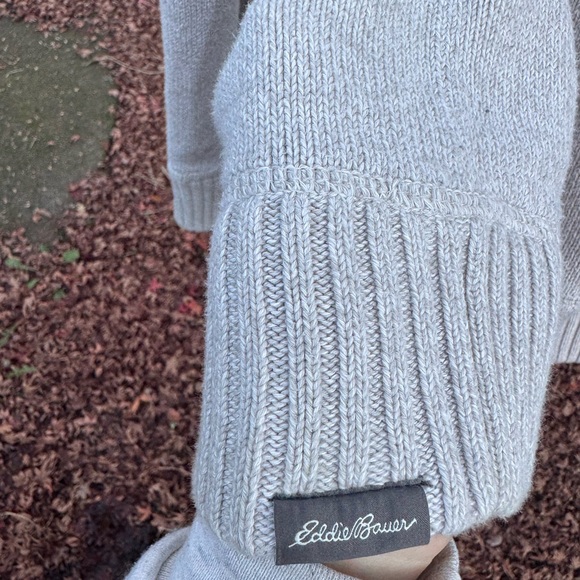 Eddie Bauer Cream Knit Quarter Zip - Picture 5 of 6
